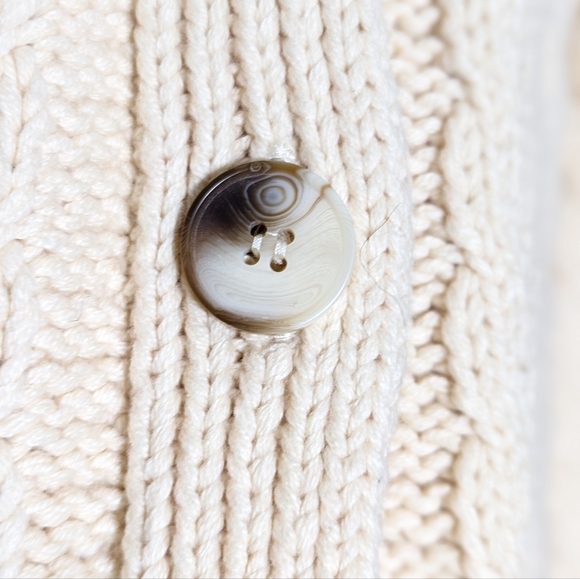 Michael Stars Hadley Cardigan Cotton Cable Woven Pastel Cropped XS - Picture 12 of 13